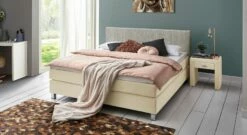 Boxspringbett "Tiberio" 41 Boxspringbett "Tiberio" -Bettbezüge Verkäufe 2024 boxspringbett tiberio creme kopfteil grau 53cm