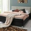 Boxspringbett "Tiberio" -Bettbezüge Verkäufe 2024 boxspringbett tiberio schwarz kopfteil grau 53cm