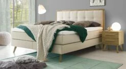 Boxspringbett "Tistran" -Bettbezüge Verkäufe 2024 boxspringbett tistran webstoff beige