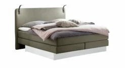 Boxspringbett "Tolomeo" -Bettbezüge Verkäufe 2024 boxspringbett tolomeo bezug sandgrau box weiss