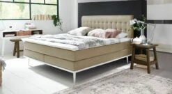 Boxspringbett "Tromello" -Bettbezüge Verkäufe 2024 boxspringbett tromello webstoff beige
