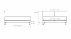 Boxspringbett "Viane" -Bettbezüge Verkäufe 2024 boxspringbett viane bemassung grafik