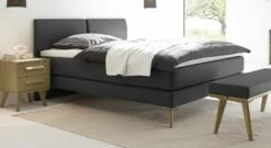 Boxspringbett "Viane" -Bettbezüge Verkäufe 2024 boxspringbett viane fischgraet velours anthrazit