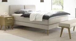 Boxspringbett "Viane" -Bettbezüge Verkäufe 2024 boxspringbett viane fischgraet velours beige