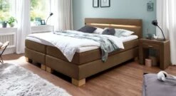 Boxspringbett "Vincenzo" -Bettbezüge Verkäufe 2024 boxspringbett vincenzo 53cm webstoff meliert braun