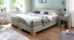 Boxspringbett "Vincenzo" -Bettbezüge Verkäufe 2024 boxspringbett vincenzo 53cm webstoff taupe