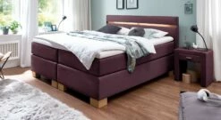 Boxspringbett "Vincenzo" -Bettbezüge Verkäufe 2024 boxspringbett vincenzo 66cm webstoff beere