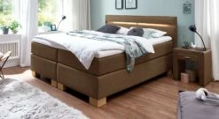 Boxspringbett "Vincenzo" -Bettbezüge Verkäufe 2024 boxspringbett vincenzo 66cm webstoff meliert braun