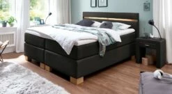 Boxspringbett "Vincenzo" -Bettbezüge Verkäufe 2024 boxspringbett vincenzo 66cm webstoff schwarz