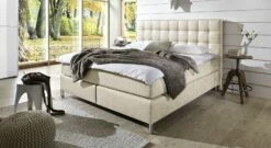 Boxspringbett "Zamora" -Bettbezüge Verkäufe 2024 boxspringbett zamora elegant luxuskunstleder beige