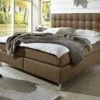 Boxspringbett "Zamora" -Bettbezüge Verkäufe 2024 boxspringbett zamora elegant luxuskunstleder hellbraun