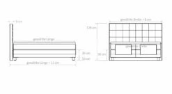 Boxspringbett "Zamora Elektro" -Bettbezüge Verkäufe 2024 boxspringbett zamora elektro bemassungs skizze