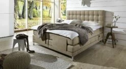 Boxspringbett "Zamora Elektro" -Bettbezüge Verkäufe 2024 boxspringbett zamora elektro luxus kunstlederbezug beigebraun