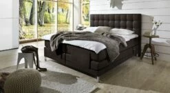 Boxspringbett "Zamora Elektro" -Bettbezüge Verkäufe 2024 boxspringbett zamora elektro luxus kunstlederbezug dunkelbraun