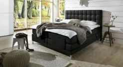 Boxspringbett "Zamora Elektro" -Bettbezüge Verkäufe 2024 boxspringbett zamora elektro luxus kunstlederbezug schwarz