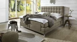 Boxspringbett "Zamora Elektro" -Bettbezüge Verkäufe 2024 boxspringbett zamora elektro luxus kunstlederbezug taupe