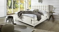Boxspringbett "Zamora Elektro" -Bettbezüge Verkäufe 2024 boxspringbett zamora elektro luxus kunstlederbezug weiss