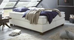 Boxspringliege "Goma" -Bettbezüge Verkäufe 2024 boxspringliege goma kunstleder weiss wildeiche