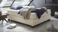 Boxspringliege "Goma" -Bettbezüge Verkäufe 2024 boxspringliege goma luxus kunstleder beige