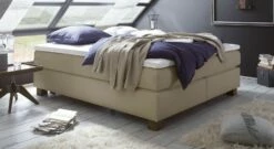 Boxspringliege "Goma" -Bettbezüge Verkäufe 2024 boxspringliege goma luxus kunstleder beigebraun
