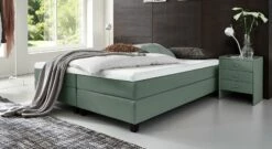 Boxspringliege "Luciano" -Bettbezüge Verkäufe 2024 boxspringliege luciano 53cm webstoff blaugruen