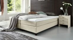 Boxspringliege "Luciano" -Bettbezüge Verkäufe 2024 boxspringliege luciano 53cm webstoff creme