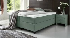Boxspringliege "Luciano" -Bettbezüge Verkäufe 2024 boxspringliege luciano 66cm webstoff blaugruen