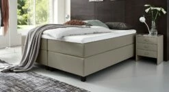 Boxspringliege "Luciano" -Bettbezüge Verkäufe 2024 boxspringliege luciano 66cm webstoff taupe