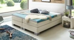 Boxspringliege "Puebla" -Bettbezüge Verkäufe 2024 boxspringliege puebla 53cm webstoff creme