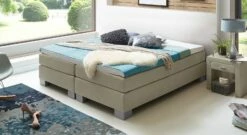 Boxspringliege "Puebla" -Bettbezüge Verkäufe 2024 boxspringliege puebla 53cm webstoff meliert graubeige
