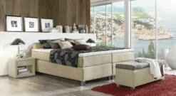 Boxspringliege "Tiberio" -Bettbezüge Verkäufe 2024 boxspringliege tiberio 66cm hoehe stoffbezug creme gr