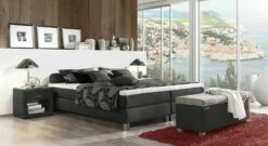 Boxspringliege "Tiberio" -Bettbezüge Verkäufe 2024 boxspringliege tiberio anthrazit niedrige betthoehe