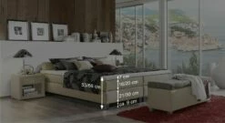 Boxspringliege "Tiberio" -Bettbezüge Verkäufe 2024 boxspringliege tiberio bemassungs skizze