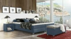 Boxspringliege "Tiberio" -Bettbezüge Verkäufe 2024 boxspringliege tiberio blau niedrige einstiegshoehe