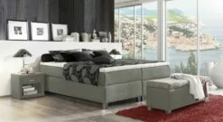 Boxspringliege "Tiberio" -Bettbezüge Verkäufe 2024 boxspringliege tiberio grau erleichteter einstieg