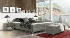 Boxspringliege "Tiberio" -Bettbezüge Verkäufe 2024 boxspringliege tiberio grau niedrige einstiegshoehe