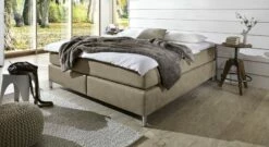 Boxspringliege "Zamora" -Bettbezüge Verkäufe 2024 boxspringliege zamora beigebraun kunstleder bezug