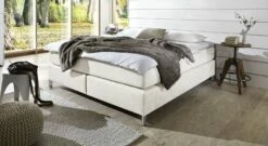 Boxspringliege "Zamora" -Bettbezüge Verkäufe 2024 boxspringliege zamora weiss kunstleder bezug