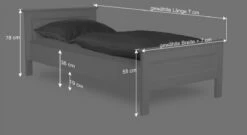 Einzelbett "Holmar" -Bettbezüge Verkäufe 2024 einzelbett holmar landhausstil weiss bemassung grafik