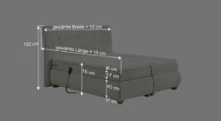 Elektro-Boxspringbett "Randy" -Bettbezüge Verkäufe 2024 elektro boxspringbett randy bemassungsgrafik