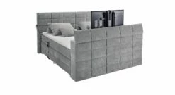 Elektro-Boxspringbett "Skylar" Mit TV-Halterung -Bettbezüge Verkäufe 2024 elektro boxspringbett skylar tv halterung stoffbezogen