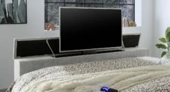 Elektro-Boxspringbett "Skylar" Mit TV-Halterung -Bettbezüge Verkäufe 2024 elektro boxspringbett skylar tv integriert