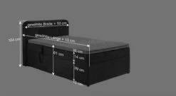 Elektro-Einzel-Boxbett "Paden" -Bettbezüge Verkäufe 2024 elektro einzel boxbett paden bemassungsgrafik