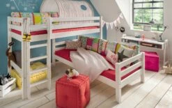 Etagenbett "Kids Paradise" Für Dachschrägen -Bettbezüge Verkäufe 2024 etagenbett kids paradise fuer dachschraegen eckkonstruktion platzsparend