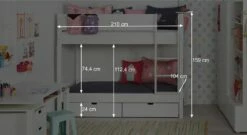 Etagenbett "Kids Town" -Bettbezüge Verkäufe 2024 etagenbett kids town bemassung grafik