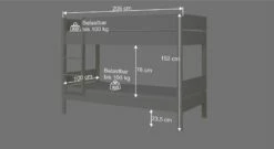 Etagenbett "Tacora" -Bettbezüge Verkäufe 2024 etagenbett tacora weiss lackiert bemassungs grafik
