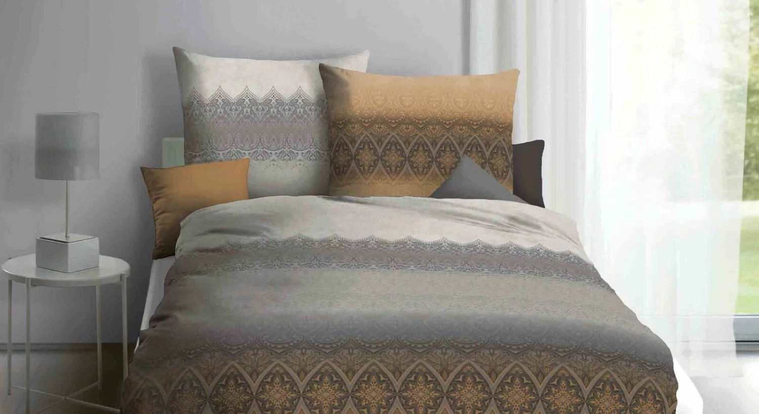 Feinbiber-Bettwäsche "Platin Oriental" 3 Feinbiber-Bettwäsche "Platin Oriental"