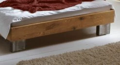 Bett "Fuego" -Bettbezüge Verkäufe 2024 fuego stahlfuesse massivholzbett onlineshop gross