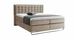 GALLERY M Boxspringbett "Dubai" Kufe -Bettbezüge Verkäufe 2024 gallery m boxspringbett dubai kufe graubeige samt