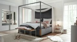 GALLERY M Himmelbett "My Heaven" Schwarz Mit Hohem Kopfteil